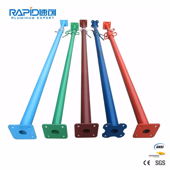 Accesorios de encofrado de pared Jack de apoyo de apuntalamiento de poste de acero de construcción